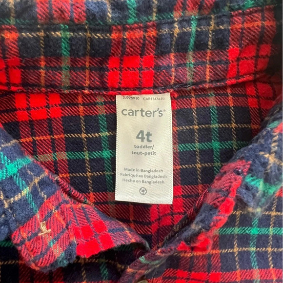 Carter’s plaid boys button down shirt - Picture 4 of 4